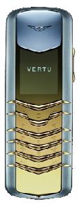 移动电话 Vertu Signature Stainless Steel with Yellow Metal Details 照片