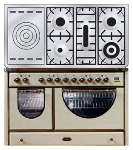Кухонная плита ILVE MCSA-120SD-MP Antique white Фото